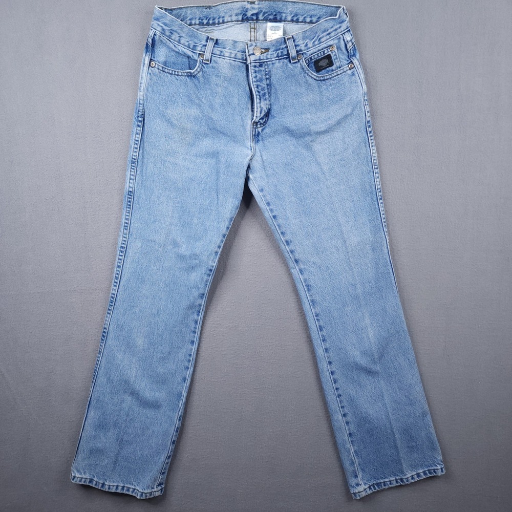 Harley Davidson Womens Blue Denim Bootcut Jeans Light Wash High Rise Size‎ 8R
